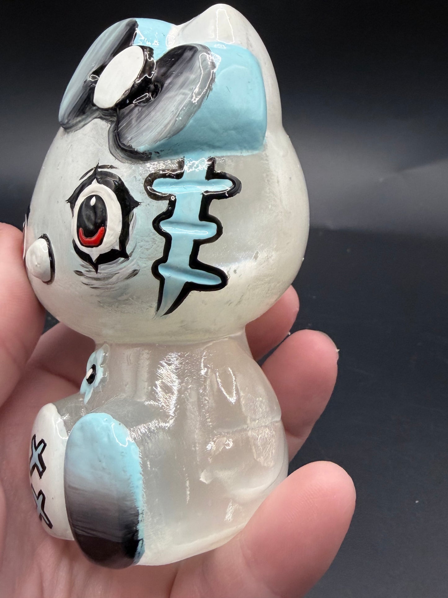 Hello Kitty Inspired Hand-Painted Selenite Figurine – Large