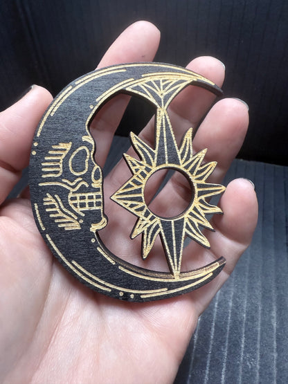 Moon Wooden Sphere Holder