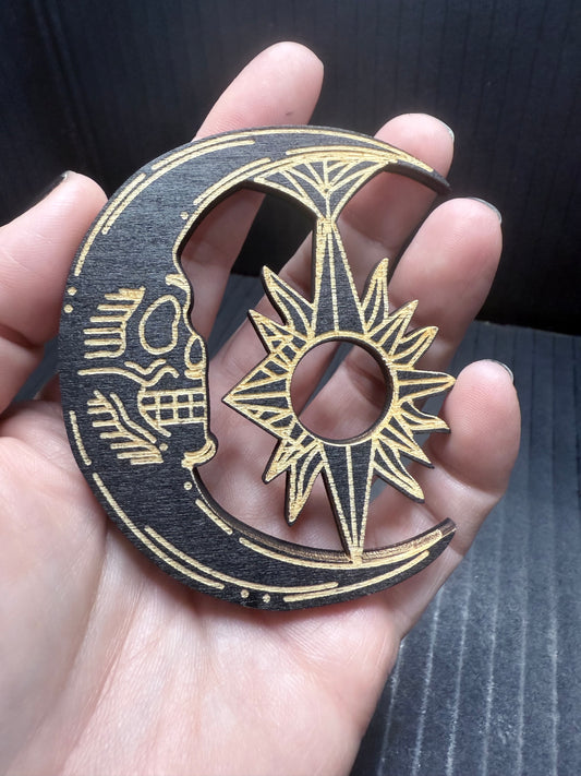 Moon Wooden Sphere Holder