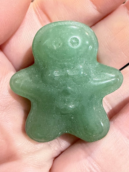 Gingerbread Man Crystal 4cm Mini Carving – Various Materials