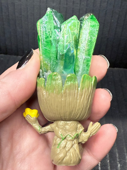 Green Aura coated Quartz Groot