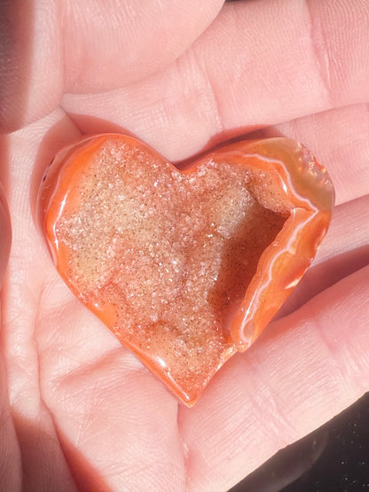 Carnelian Druzy Heart