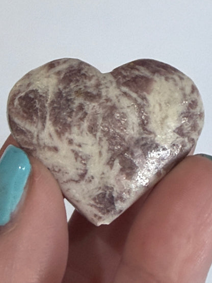 Pink Tourmaline in Mica Matrix Heart C - 3.7cm