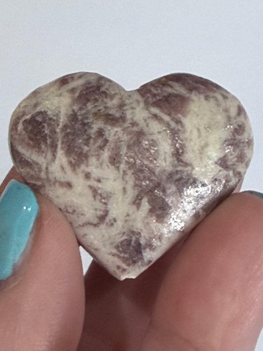 Pink Tourmaline in Mica Matrix Heart C - 3.7cm