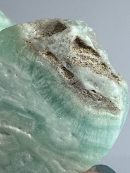 Blue Aragonite Heart – Self Standing B - 5.6cm