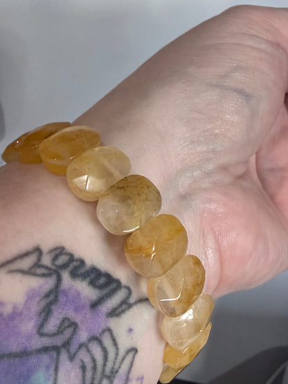 Faceted Honey Calcite Bracelet – Golden Confidence & Motivation Crystal | Solar Plexus Energy