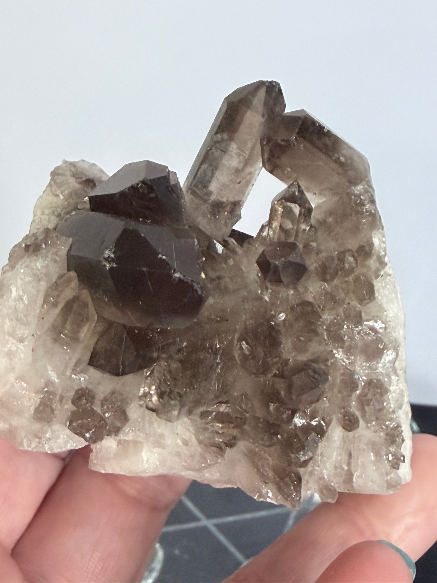 Smoky Quartz Crystal Cluster on Milky Quartz Matrix 214g | Natural Brazilian
