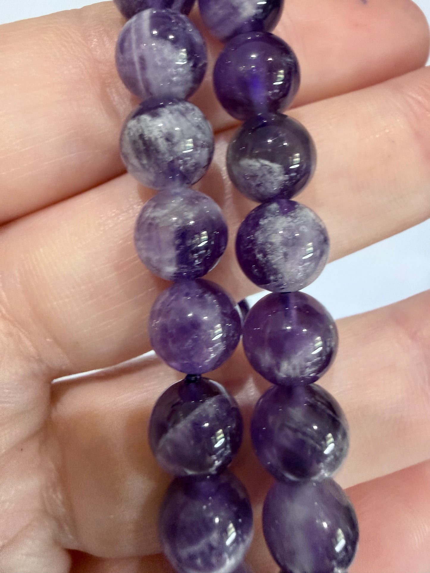 8mm Dream Amethyst Bracelet  | Chevron Amethyst | Standard & Large Sizes