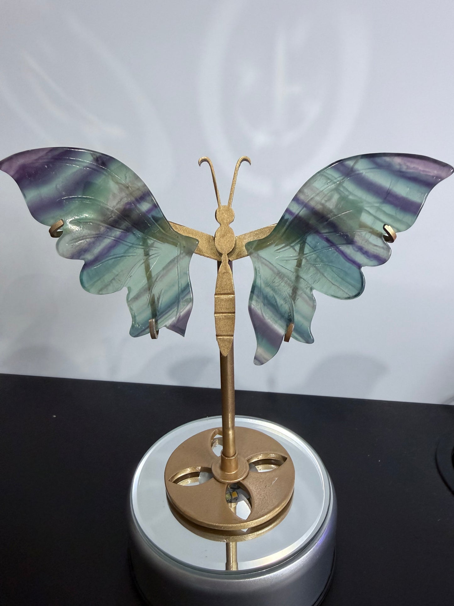 Rainbow Fluorite Butterfly on Stand – 15cm (Discounted)