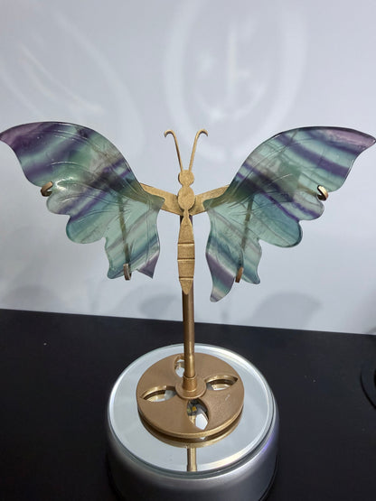 Rainbow Fluorite Butterfly on Stand – 15cm (Discounted)
