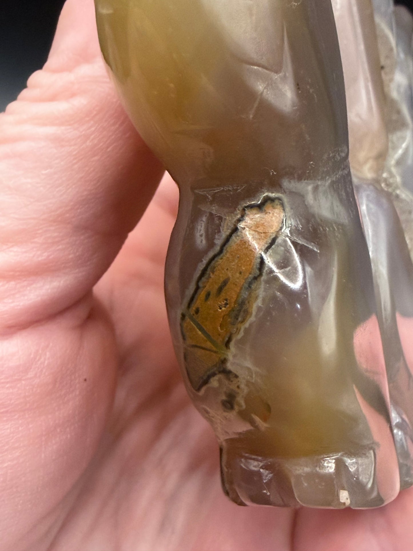 Nine-Tailed Fox Druzy Agate Carving