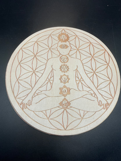 Chakra Crystal Grid Board Set – 15cm