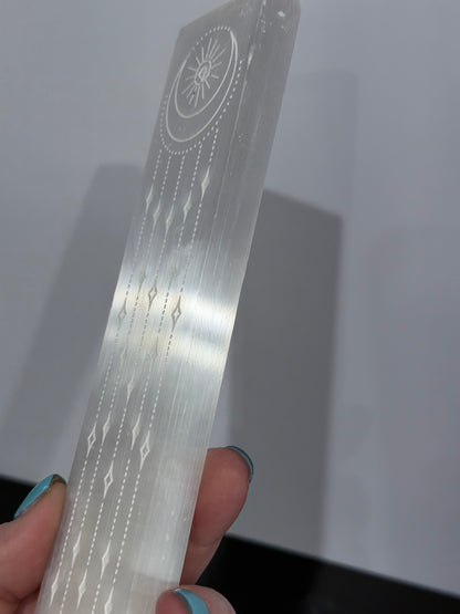 Selenite Dream Catcher Incense Holder - 20cm