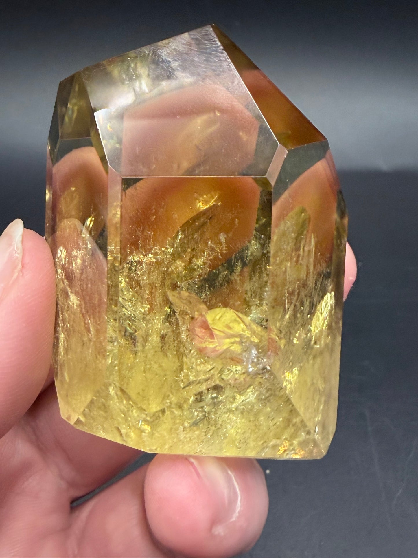 Golden Citrine Freeform — High Clarity with Rainbow Inclusions