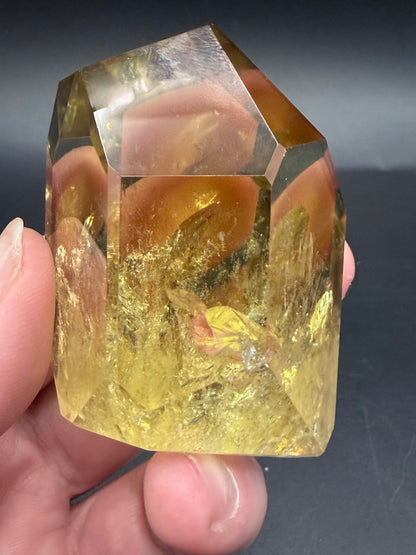 Golden Citrine Freeform — High Clarity with Rainbow Inclusions