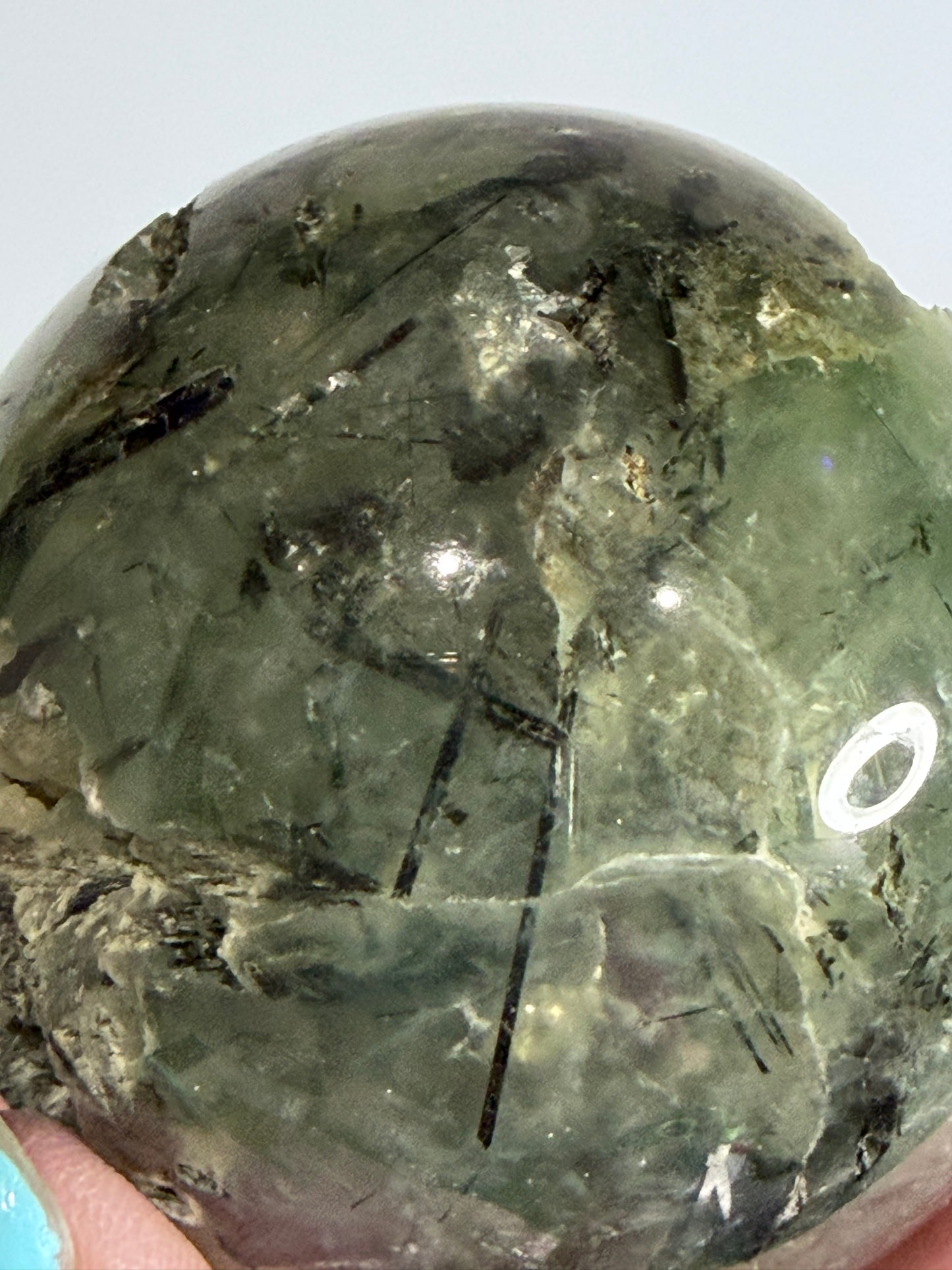 Botryoidal Prehnite with Epidote & Calcite Sphere B - 5cm