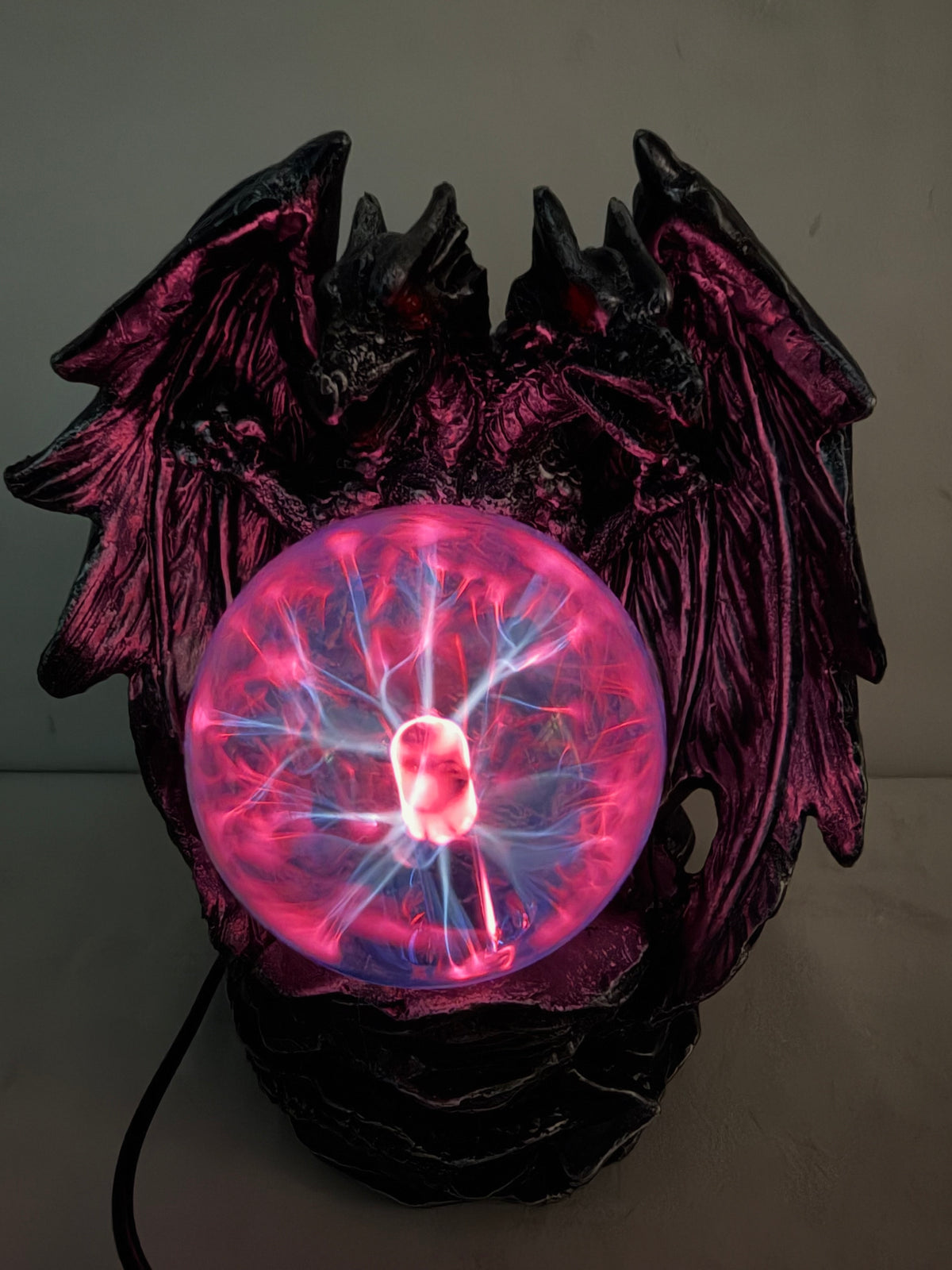 Twin Dragon Plasma Ball Lamp – 20cm