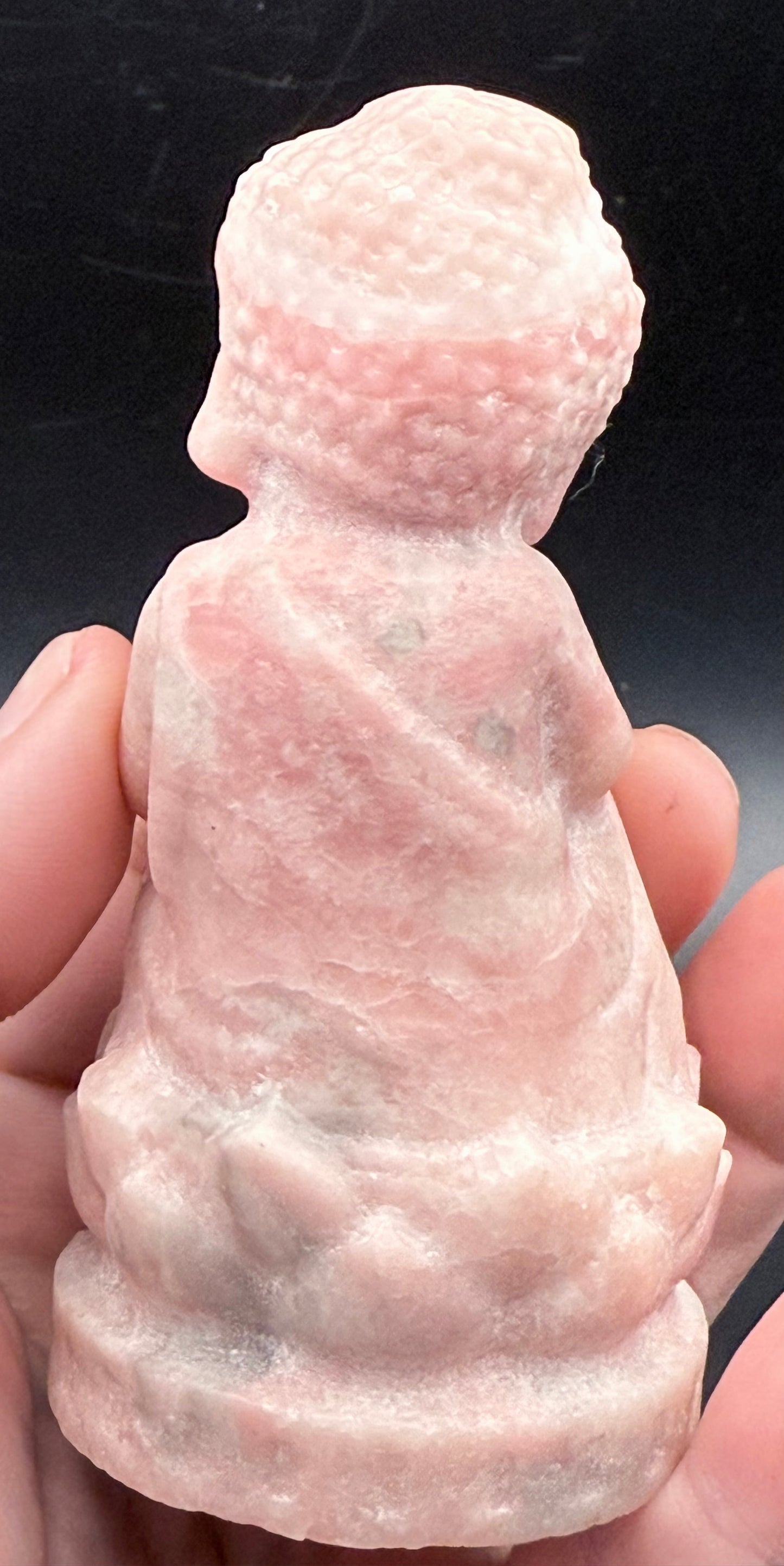 Pink Opal Baby Buddha Carving