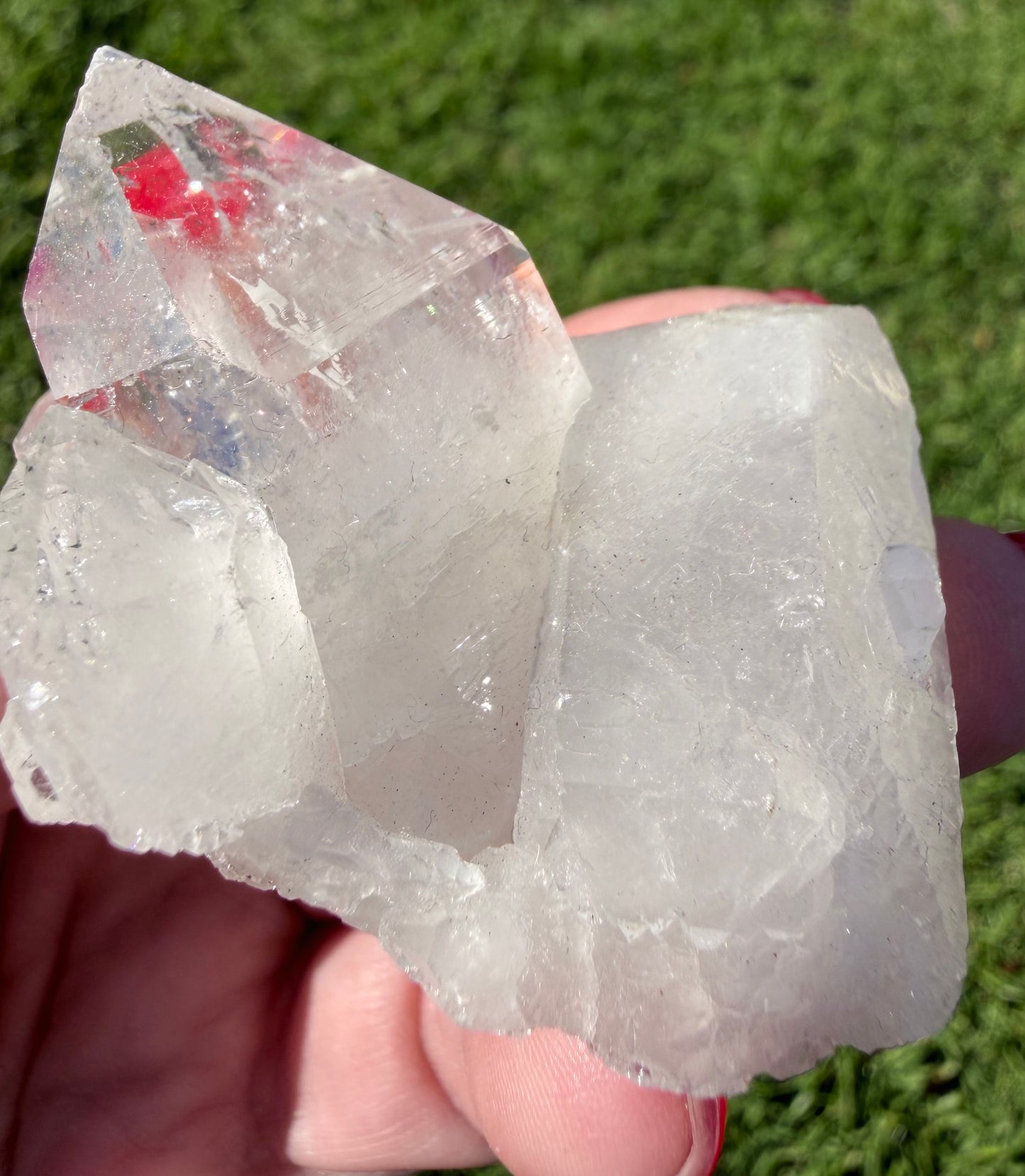 Clear Quartz Cluster with Rainbows – 107g