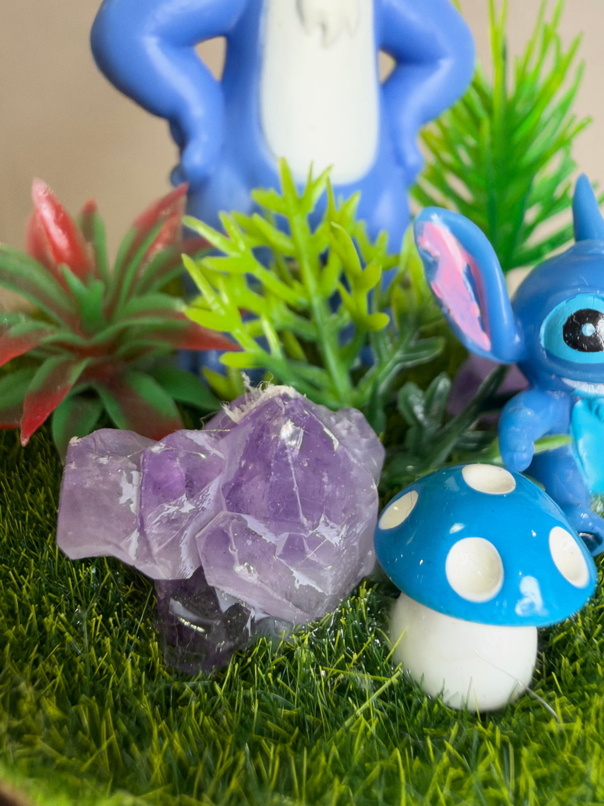 Stitch Amethyst Crystal Garden – 6cm Base