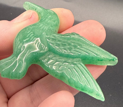 Green Aventurine Hummingbird Carving