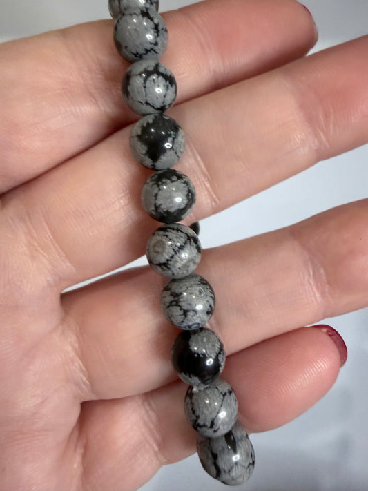 8mm Snowflake Obsidian Bracelet

Grounding • Protection • Emotional Balance