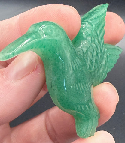 Green Aventurine Hummingbird Carving