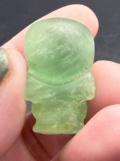 Green Fluorite Jack Skellington Carving – 3.2cm - Crystal wonderland By Lisa