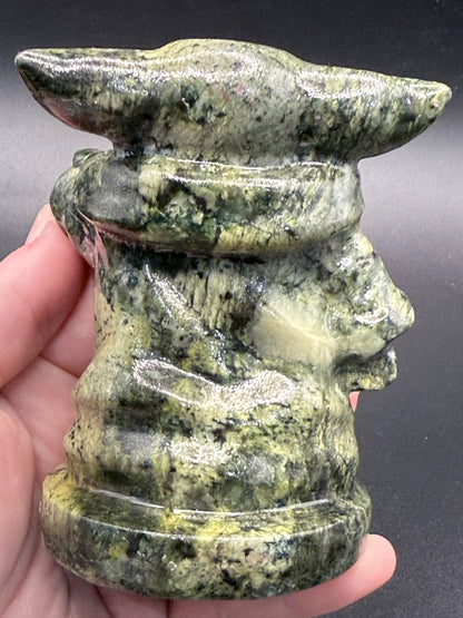 Serpentine Jade “Yoda” Carving 537g 10cm