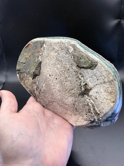 Rare Solar Green Amethyst Quartz on Stand