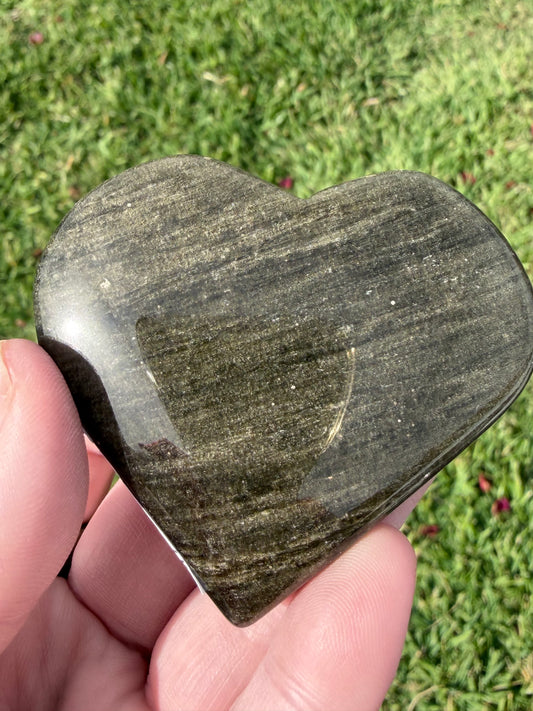 Gold Sheen Obsidian Heart – 6.4cm