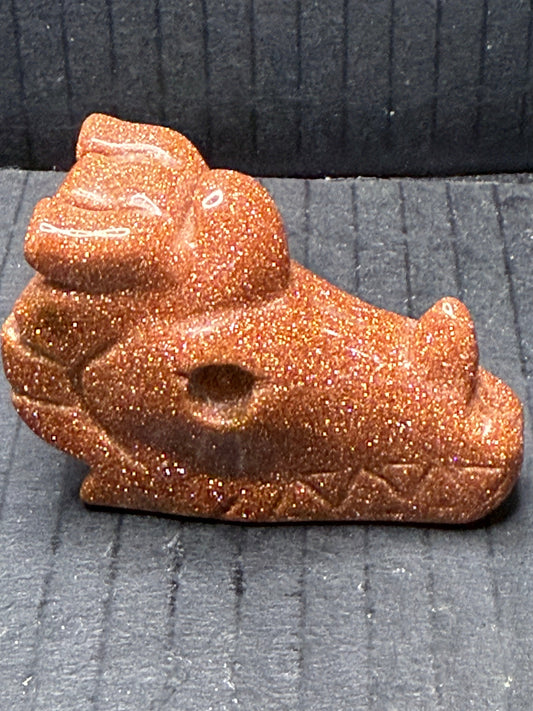 Goldstone Unicorn Head