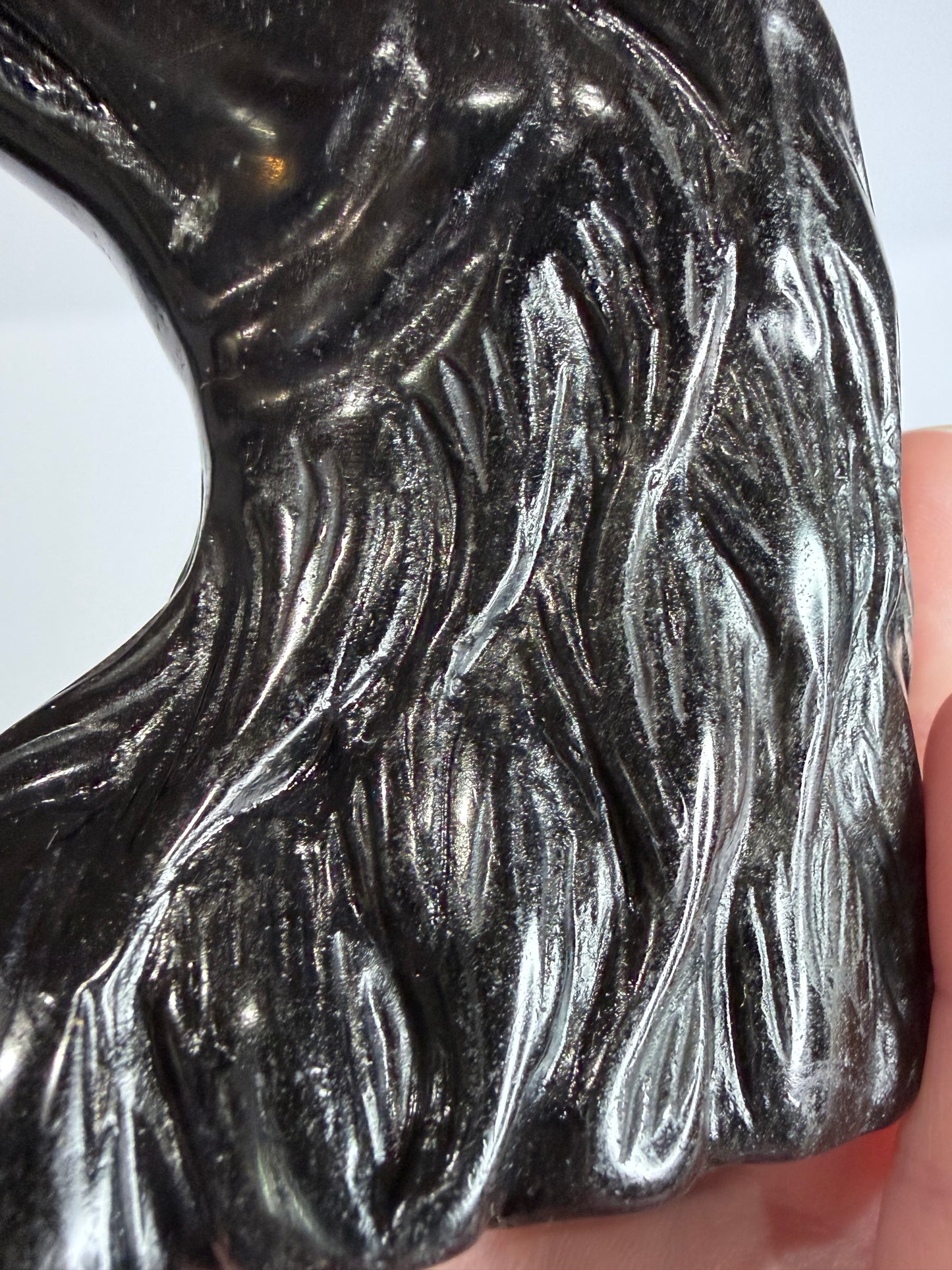 Black Obsidian Eagle Carving – 10 × 10 cm | 420 g