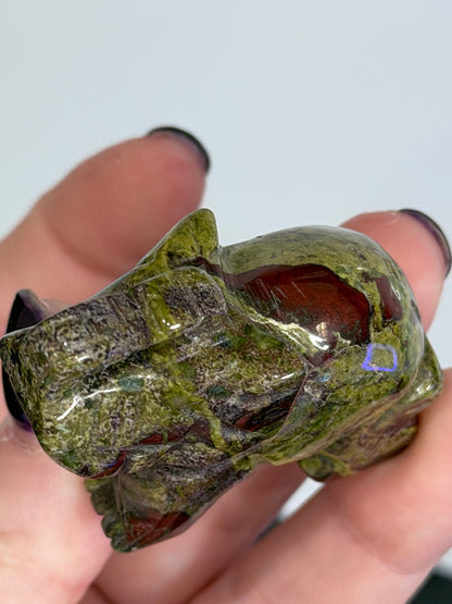 African Bloodstone Elephant Carving – 5 cm