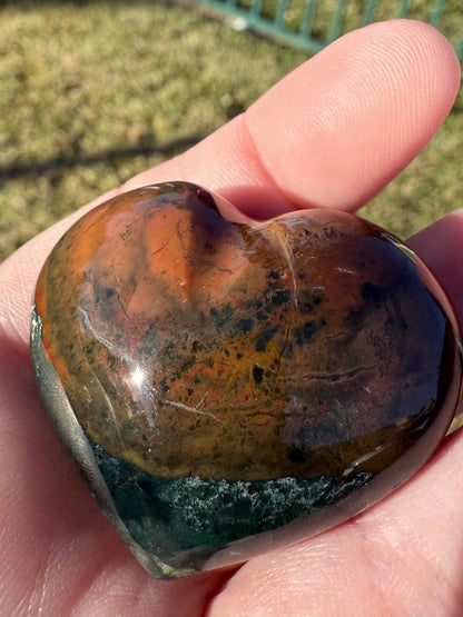 Ocean Jasper 4cm Puffy Heart