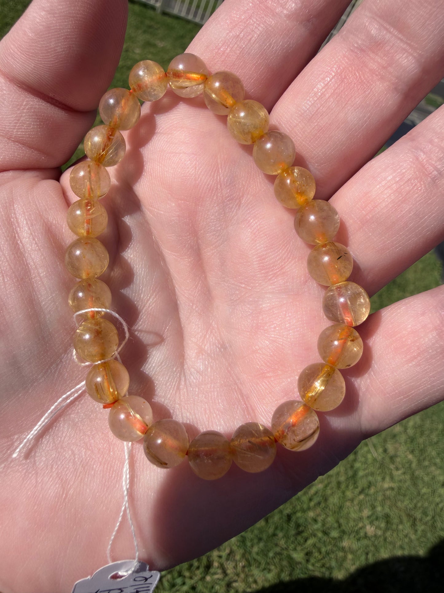 Golden Rutilated Quartz Bracelet — 8mm