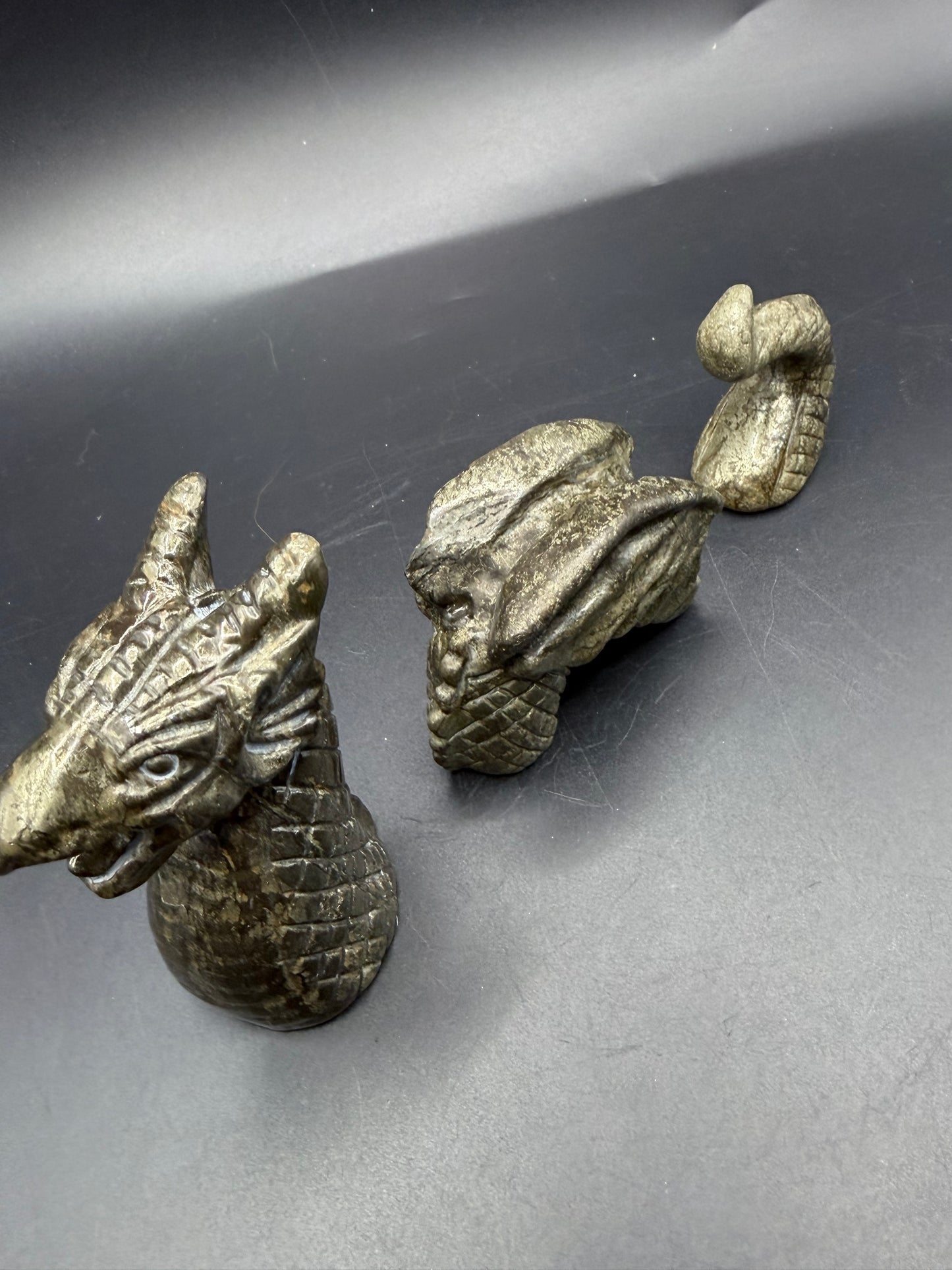 Pyrite Dragon Carving
