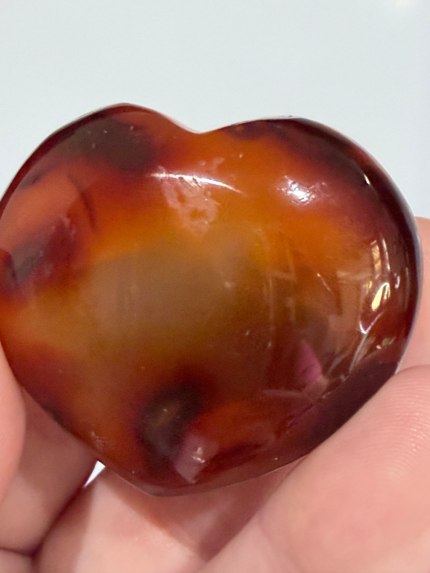 Carnelian Agate Heart with Natural Geode B -