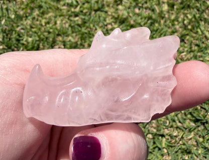 Rose Quartz Dragon Head