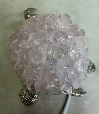 Rose Quartz Turtle Colour Changing USB Lamp