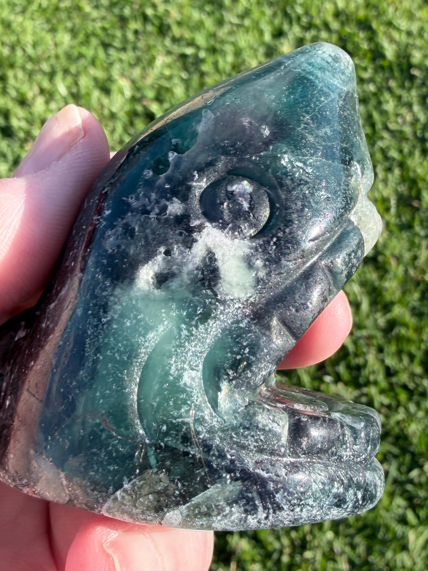 Blue Fluorite Shark Carving 7.2cm | 242g