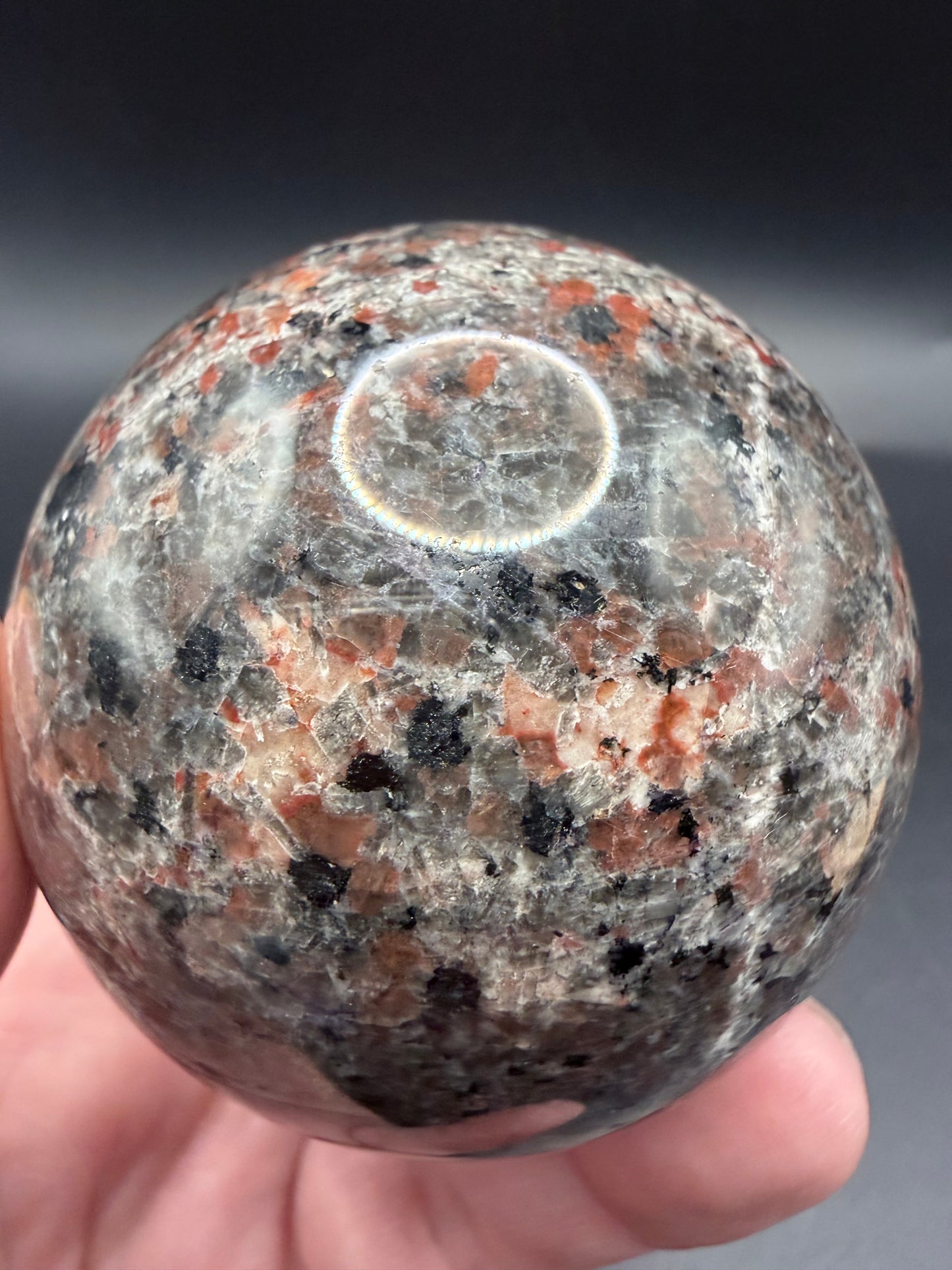 Yooperlite Sphere – UV Reactive Orange Glow