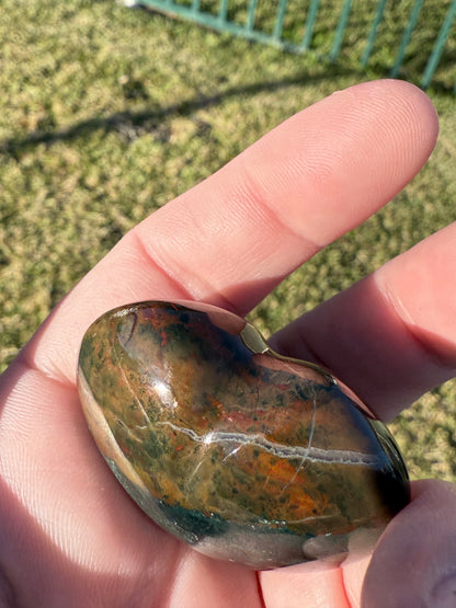 Ocean Jasper 4cm Puffy Heart