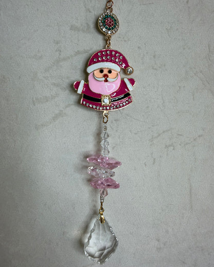 Pink Santa Christmas Suncatcher – 40cm