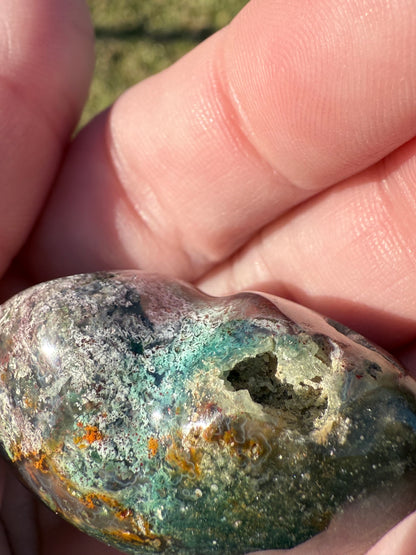 Ocean Jasper 4cm Puffy Heart