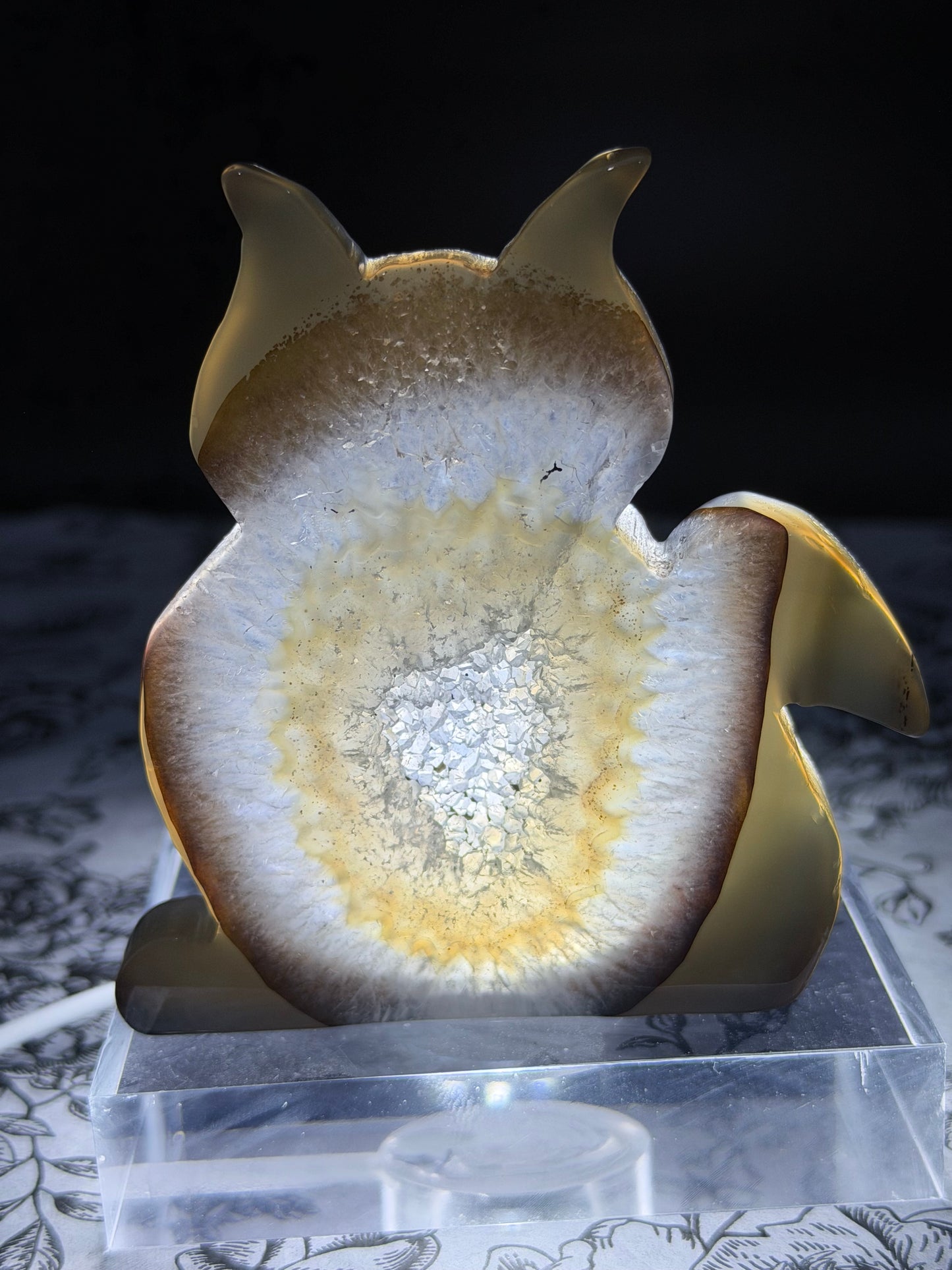 Druzy Agate Cat Geode — 160g | 9.4 x 8.1cm