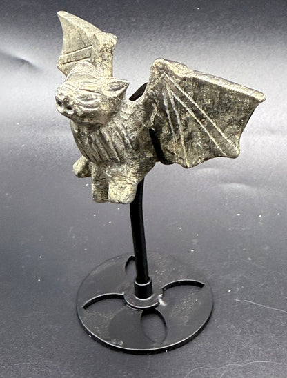 Pyrite Crystal Bat on Stand