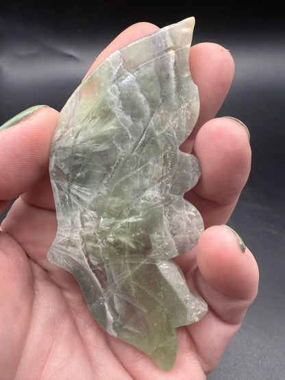 Snowflake Fluorite Butterfly with Stand