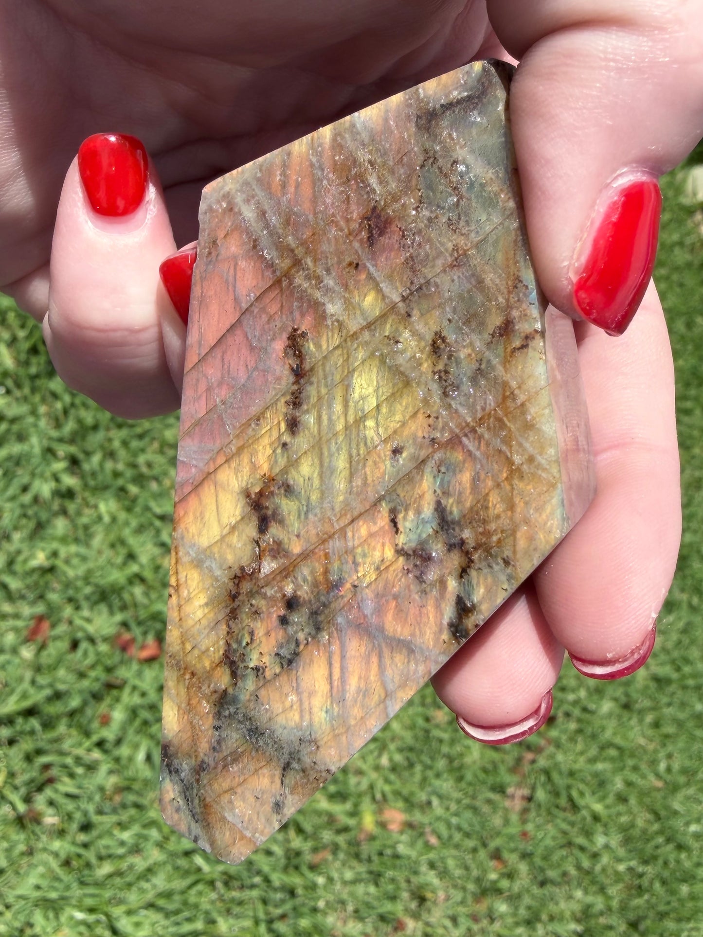 Labradorite Crystal Freeform – Golden Flash | 123g G