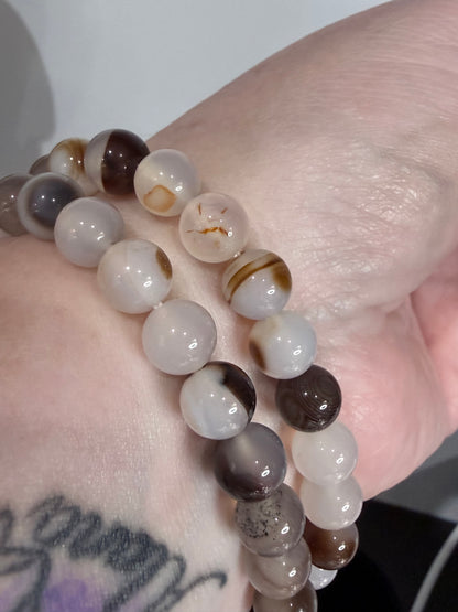 8mm Dendritic Agate Bracelet – Natural Earth Stone for Growth & Stability